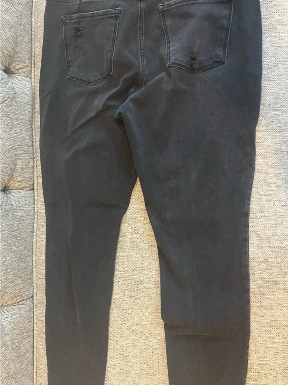 Time and Tru Black High-Rise Button-Fly Distressed Skinny Jeans - Picture 2 of 5